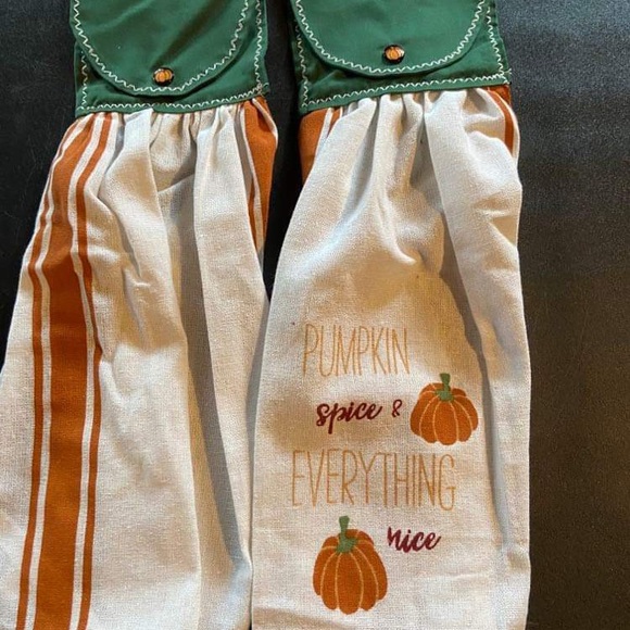 Pumpkin Spice& Everything Nice Kitchen Hamging Dish Towel, Set of 2 - Picture 2 of 2